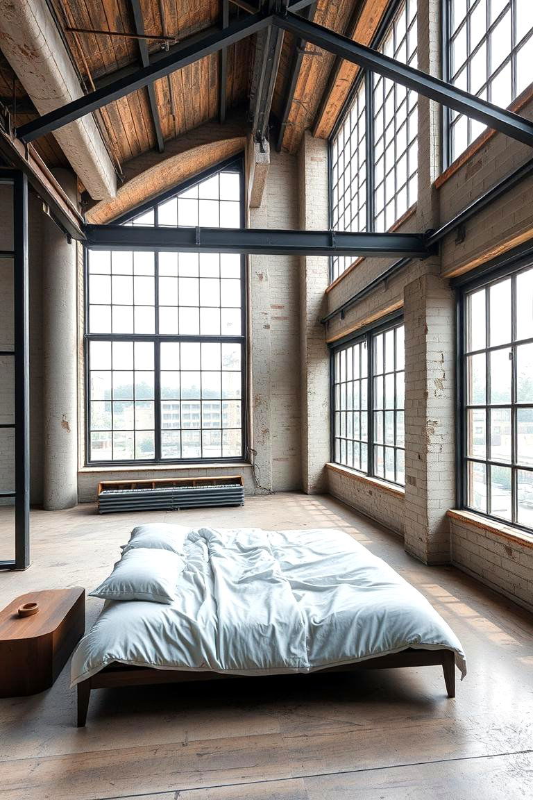 Industrial Loft Windows - 24 Industrial Bedroom Ideas