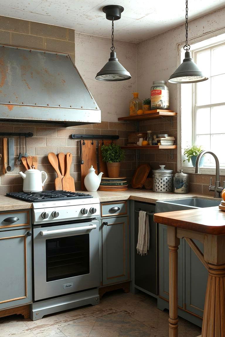 Industrial Meets Shabby - 24 Shabby Chic Kitchen Ideas