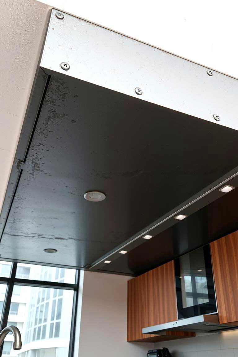 Industrial Metal Soffit Detail - 24 Kitchen Soffit Ideas