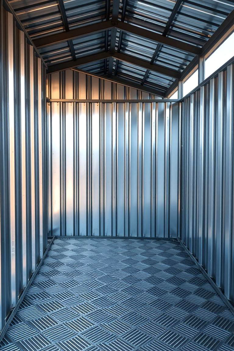 Industrial Metal Tiles - 24 Shed Floor Ideas