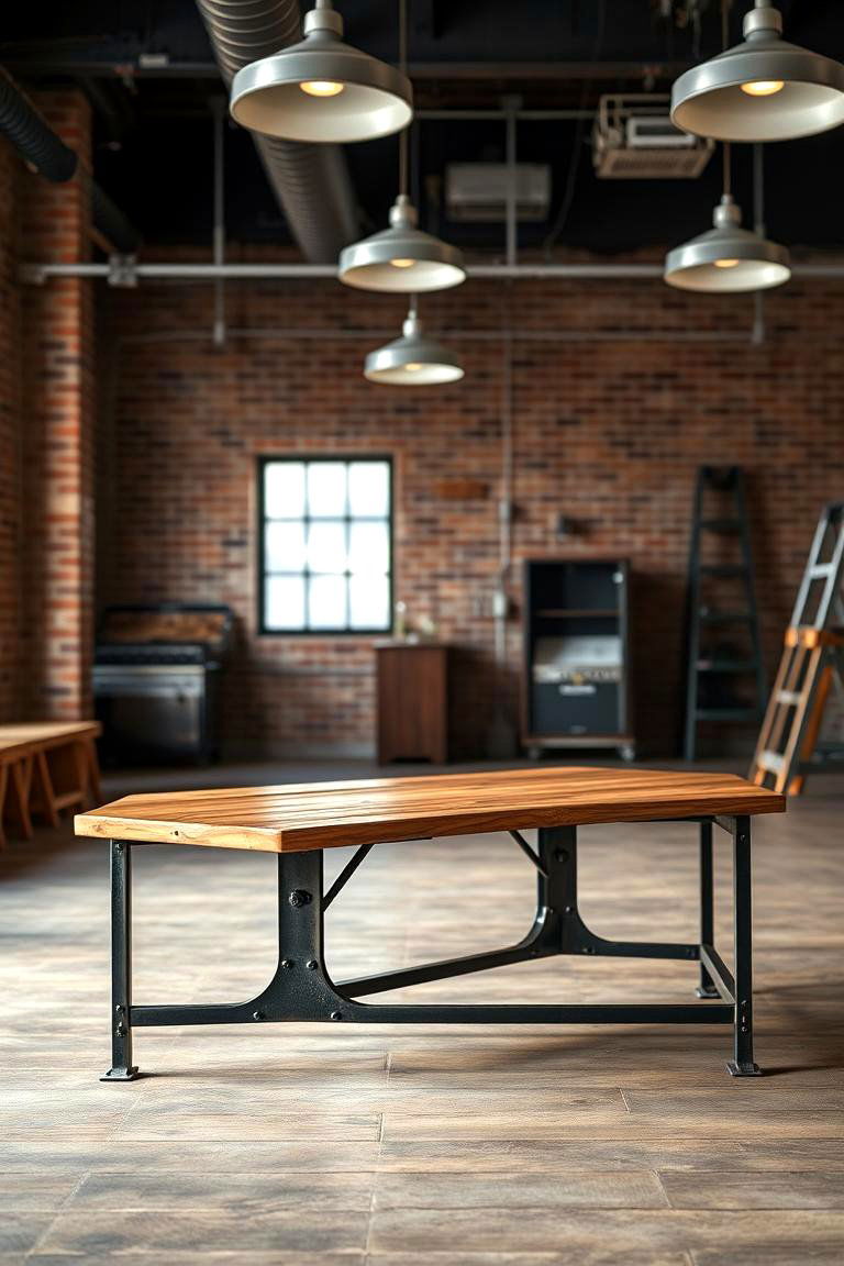 Industrial Metal and Wood Table - 24 Table Design Ideas