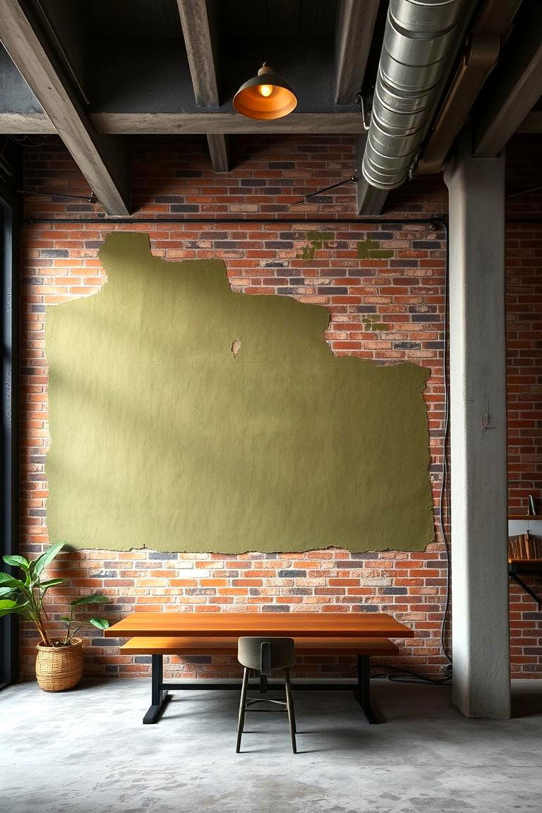 Industrial Olive Fusion - 24 Olive Green Accent Wall Ideas