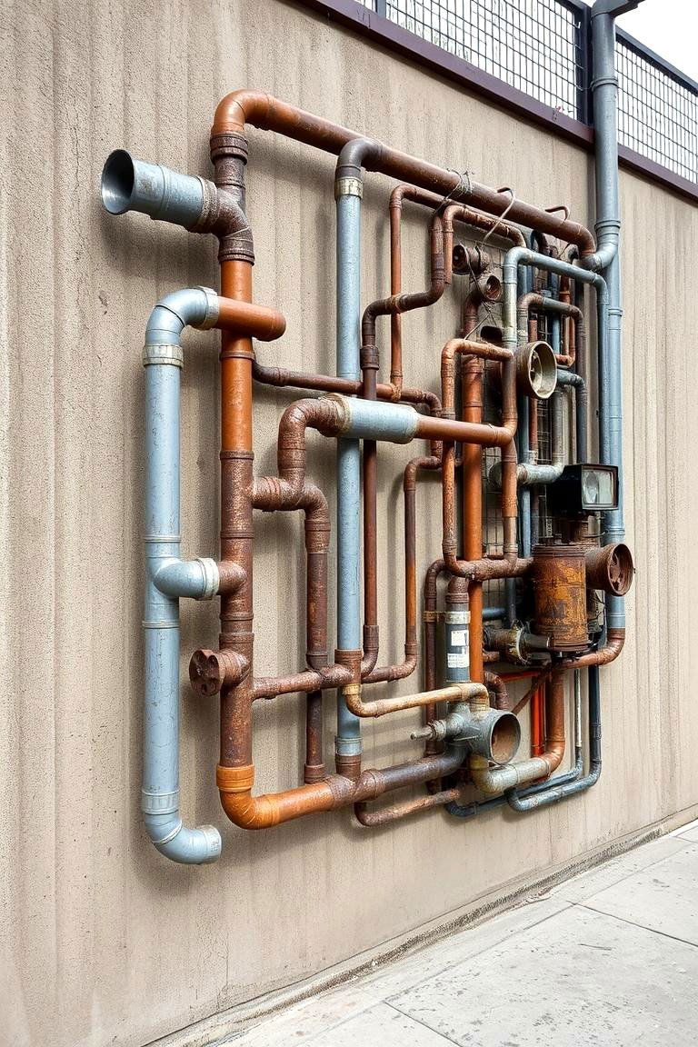 Industrial Pipe Art - 24 Outdoor Wall Decor Ideas