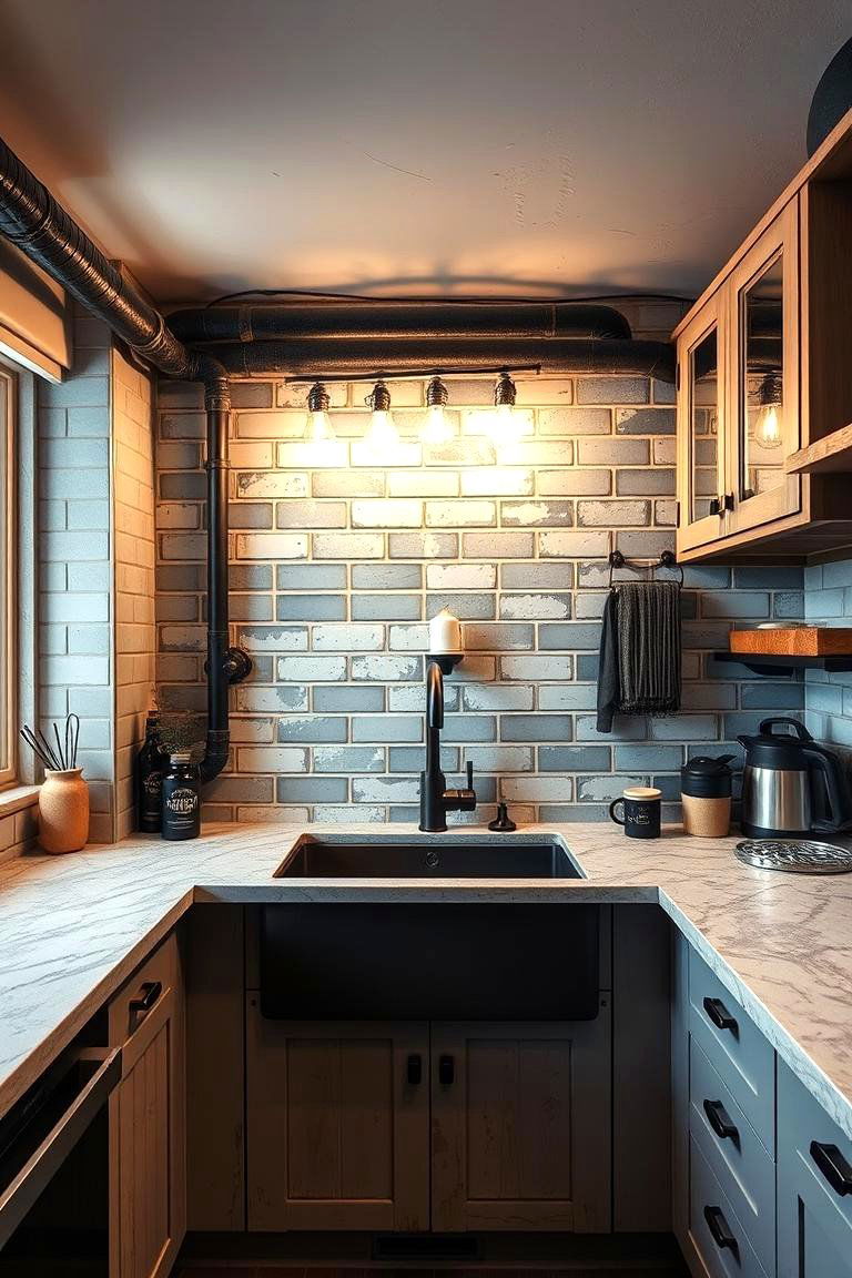 Industrial Pipe Lighting - 24 Kitchen Sink Lighting Ideas