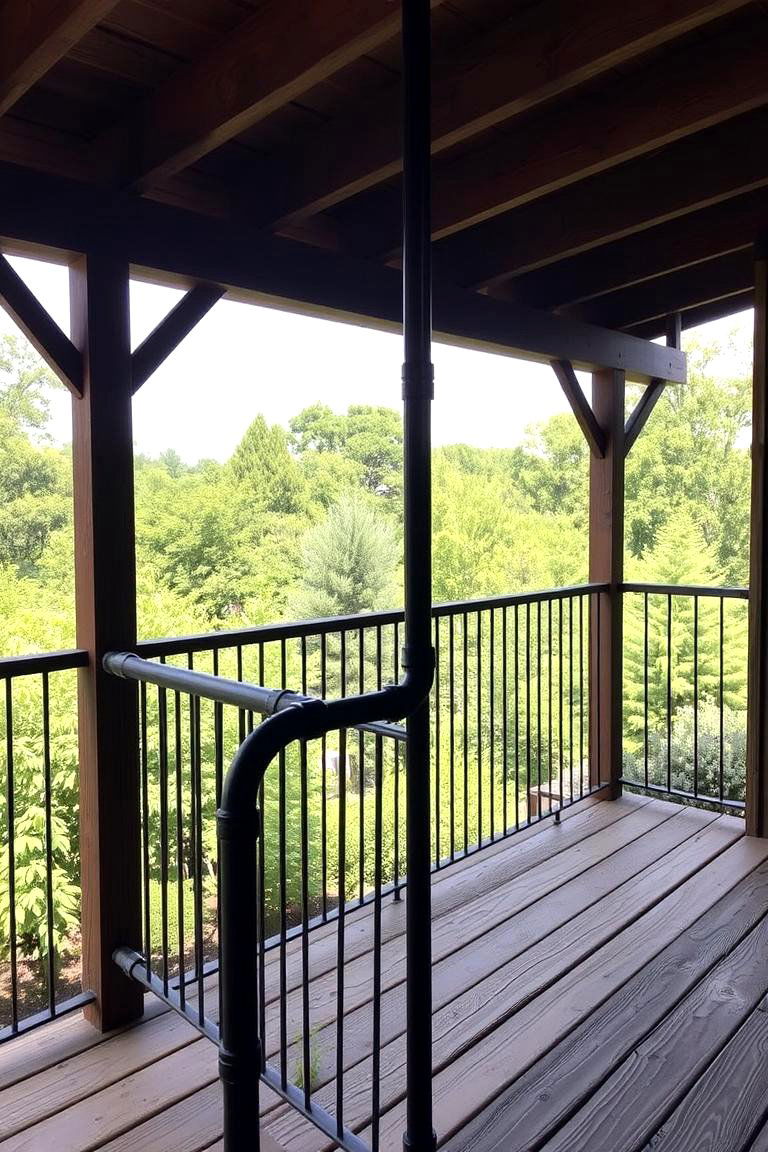 Industrial Pipe Railing - 24 Metal Deck Railing Ideas