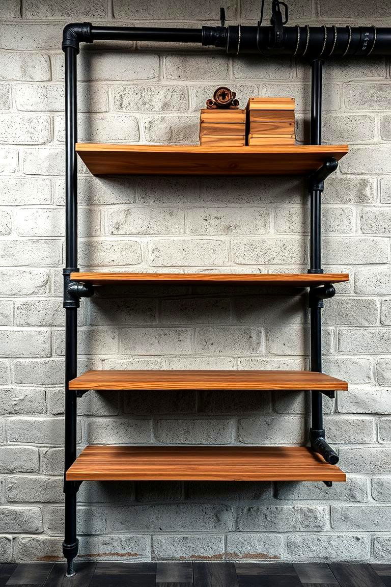 Industrial Pipe Shelving - 24 Blank Wall Ideas