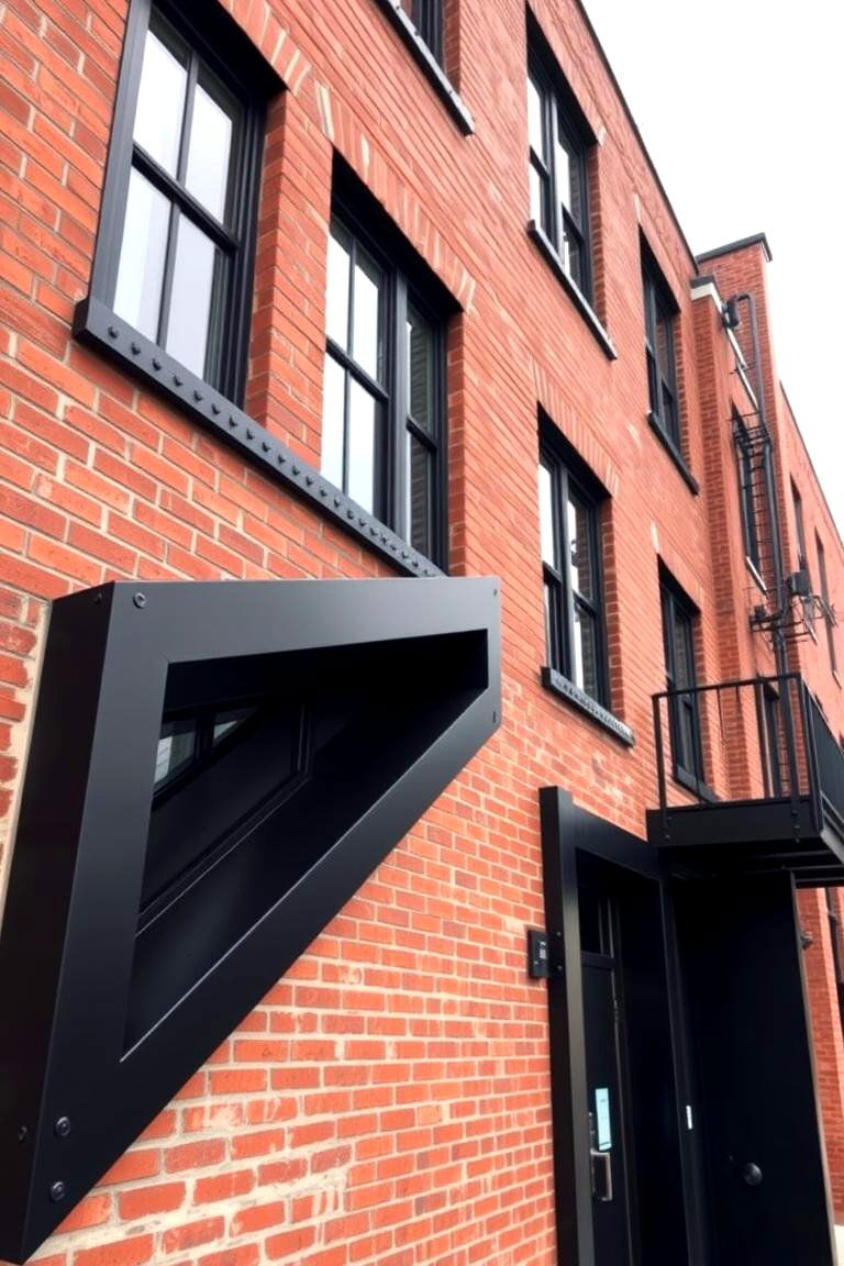Industrial Red Brick with Matte Black Trim - 24 Exterior Brick and Paint Color Combinations