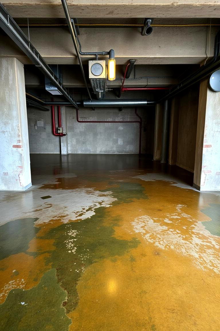 Industrial Stained Concrete Flooring - 24 Basement Floor Ideas
