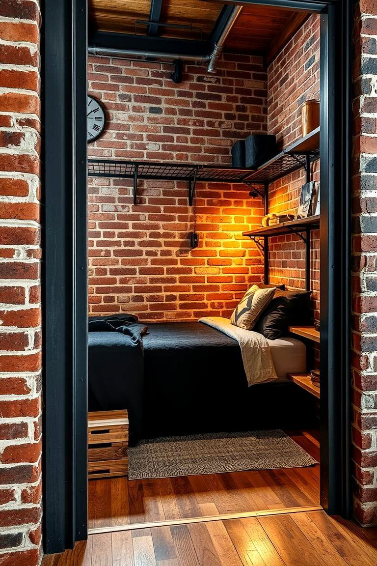 Industrial Style Bed Nook - 24 Bed Nook Ideas