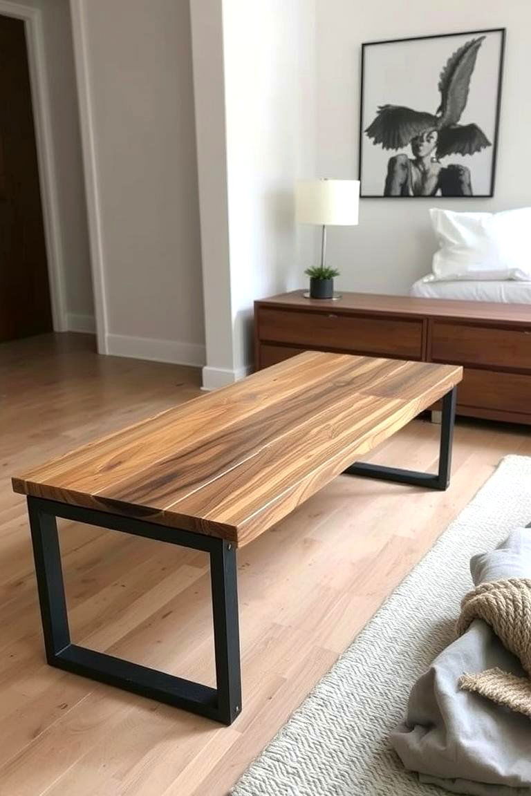 Industrial Style Bench for a Bold Urban Look - 24 Bedroom Bench Ideas