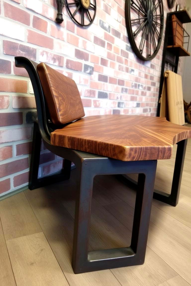 Industrial Style Bench with Raw Materials - 24 Front Porch Bench Ideas
