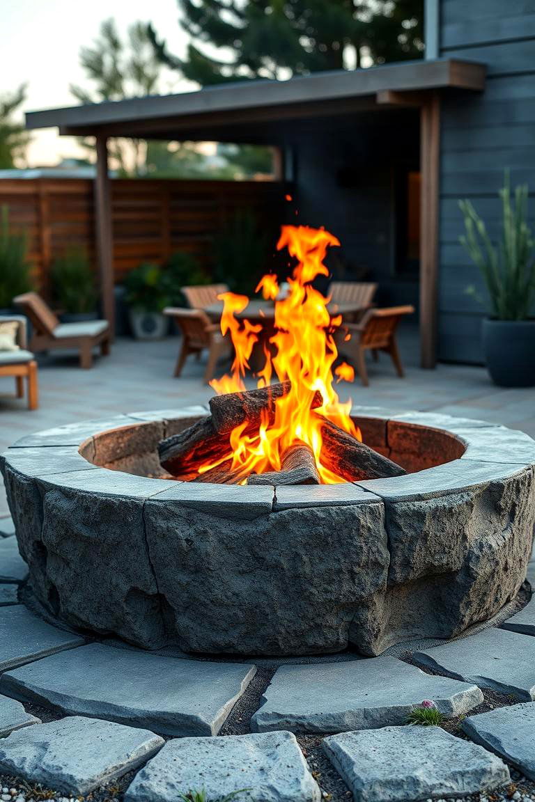 Industrial Style Concrete Fire Pits - 24 Concrete Garden Ideas