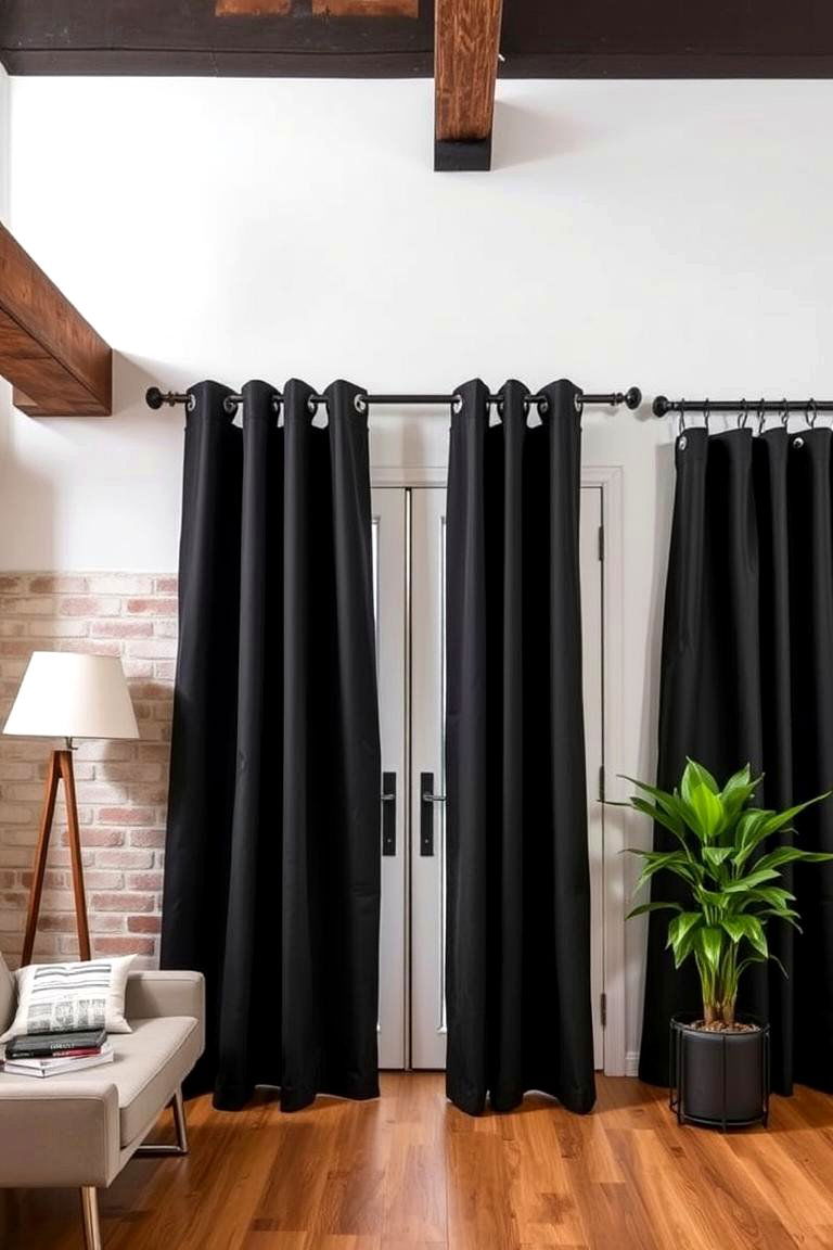 Industrial Style Curtains for an Urban Look - 24 French Door Curtain Ideas