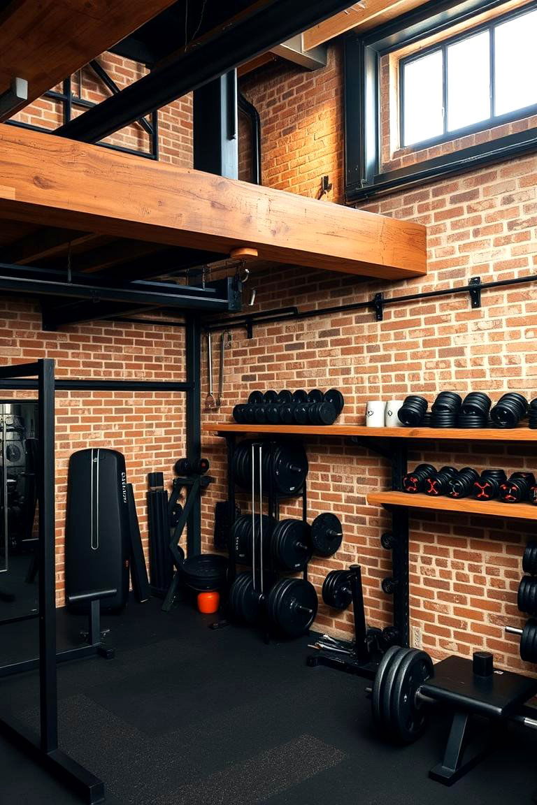Industrial Style Gym - 24 Basement Gym Ideas