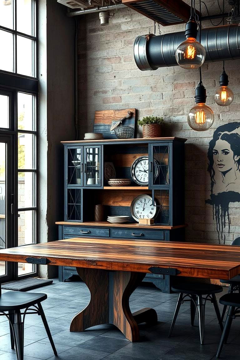 Industrial Style Hutch - 24 Dining Room Hutch Ideas
