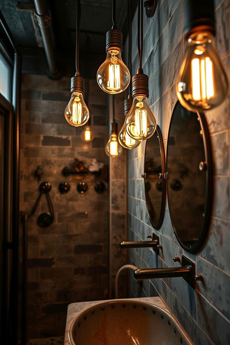 Industrial Style Illumination - 24 Small Bathroom Lighting Ideas