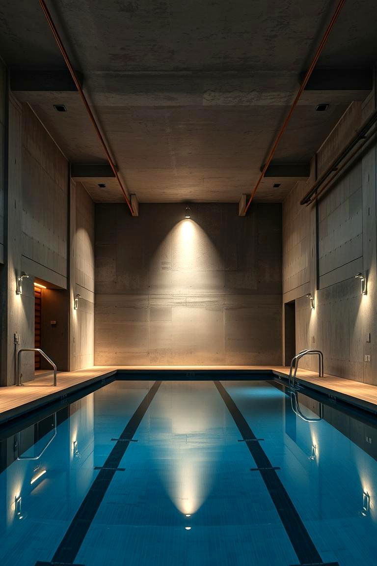 Industrial Style Indoor Pool - 24 Indoor Pool Ideas