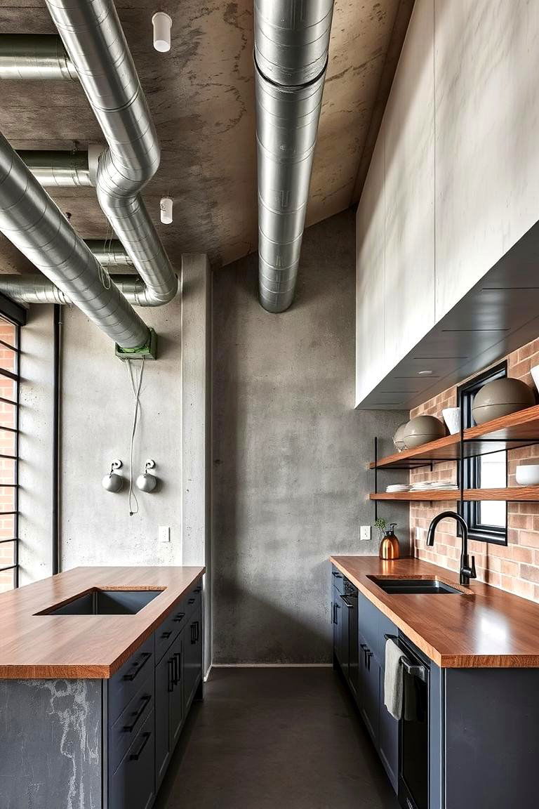 Industrial Style Kitchen - 24 Sloped Ceiling Kitchen Ideas