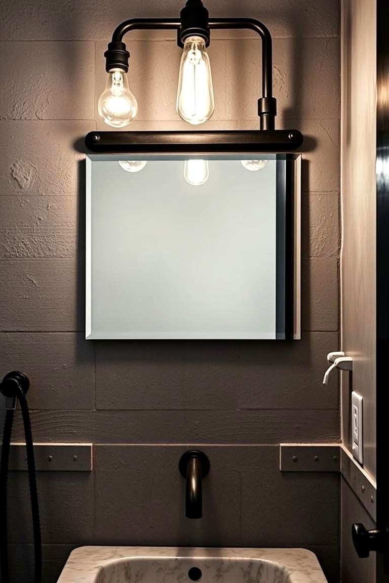 Industrial Style Lighting for a Bold Statement - 24 Bathroom Lighting Ideas Over Mirror