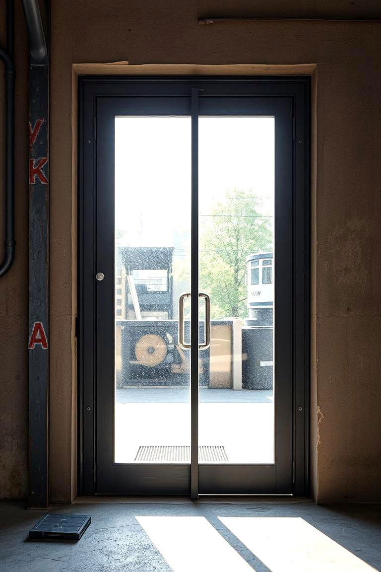 Industrial Style Metal Framed Glass Door - 24 Glass Front Doors Ideas