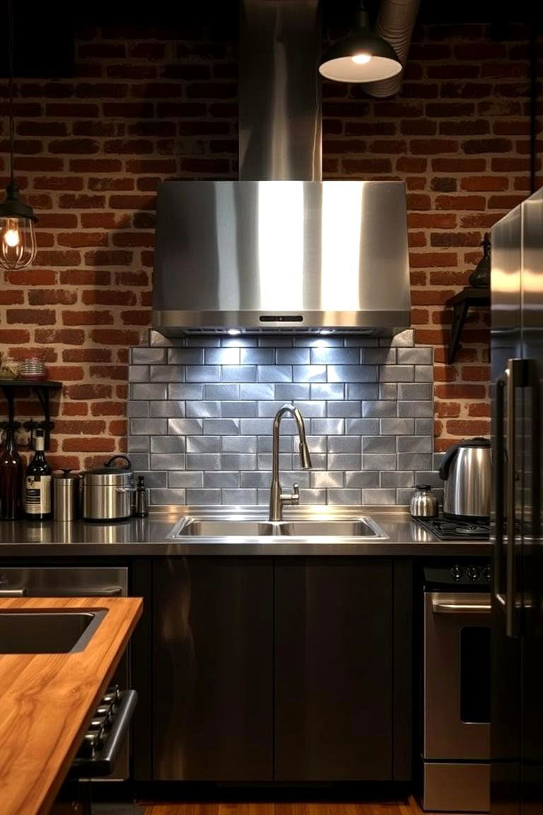 Industrial Style Metal Tiles for an Urban Edge - 24 Kitchen Backsplash Ideas