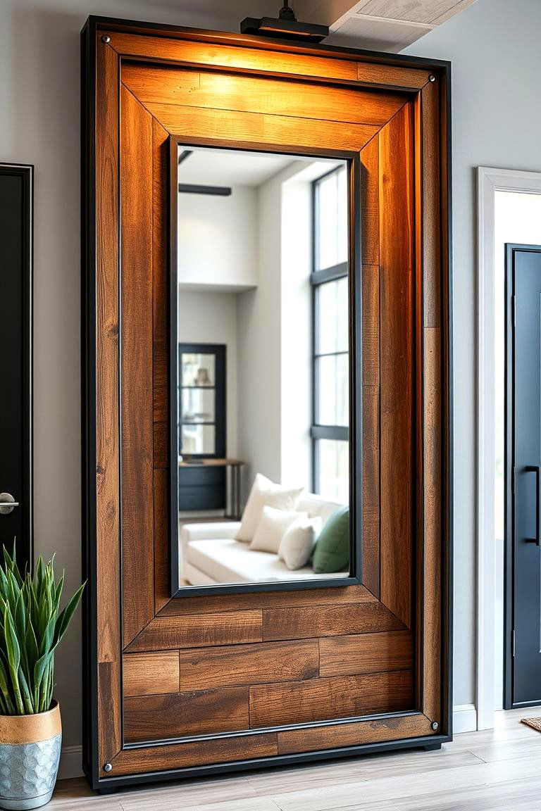 Industrial Style Mirror - 24 Entryway Mirror Ideas