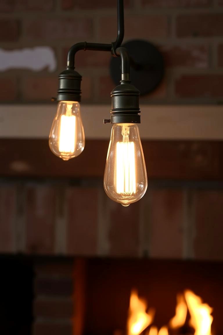 Industrial Style Sconce - 24 Fireplace Sconces Ideas