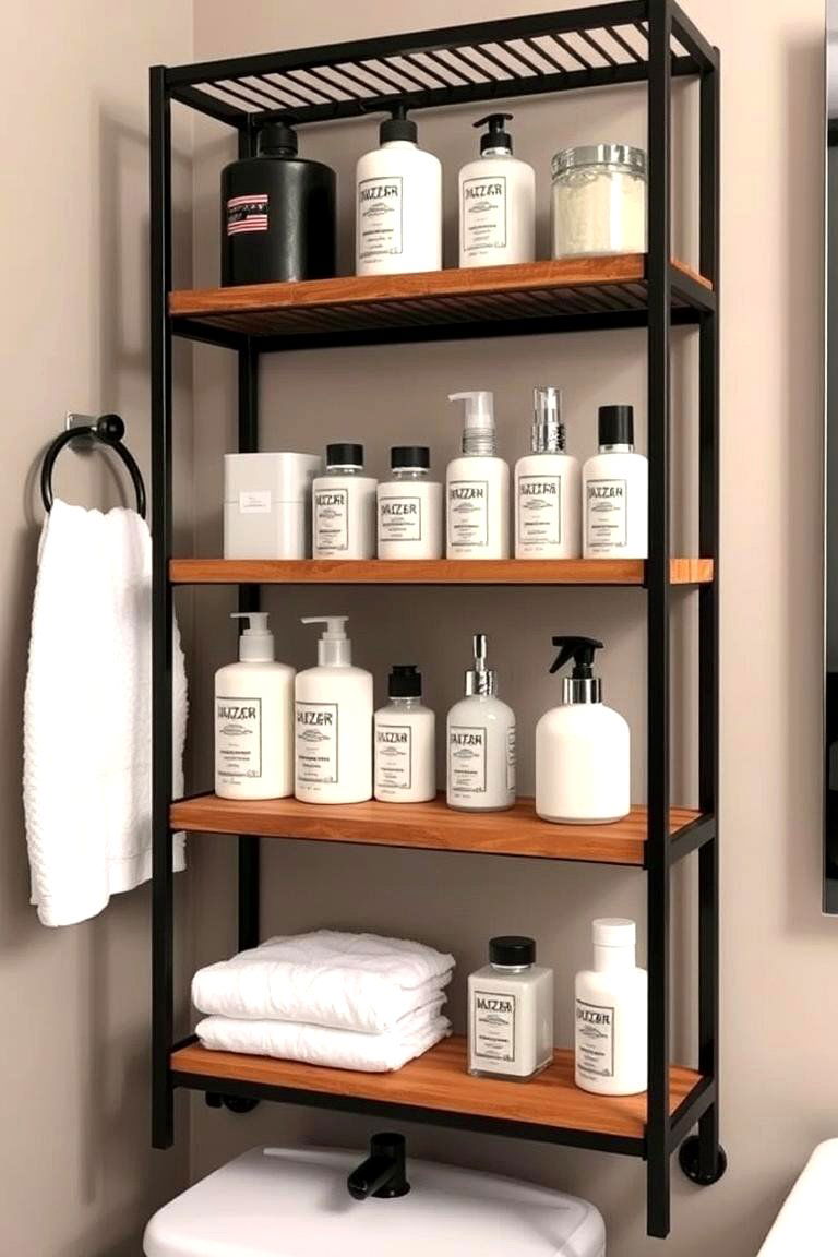 Industrial Style Shelving Units - 24 Bathroom Furniture Ideas
