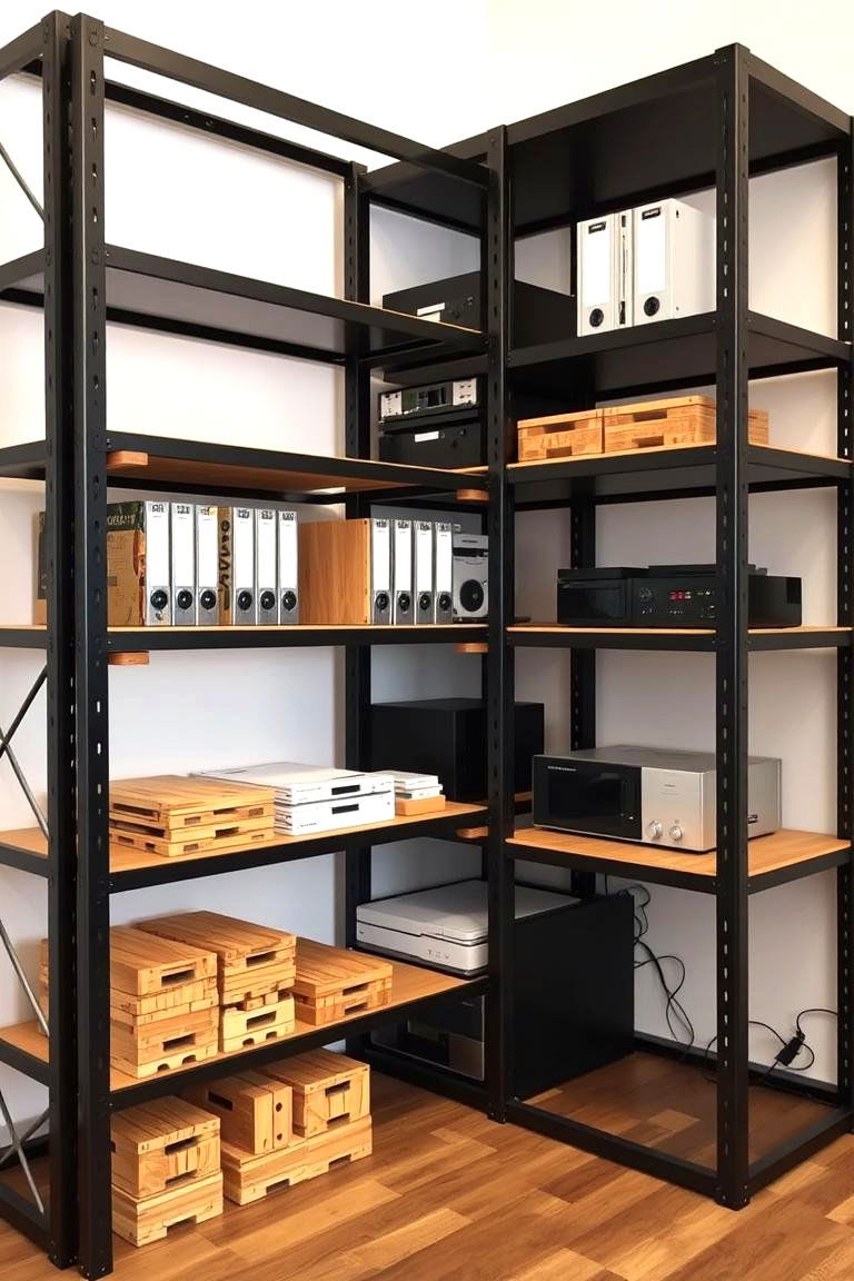 Industrial Style Shelving - 24 Office Shelving Ideas
