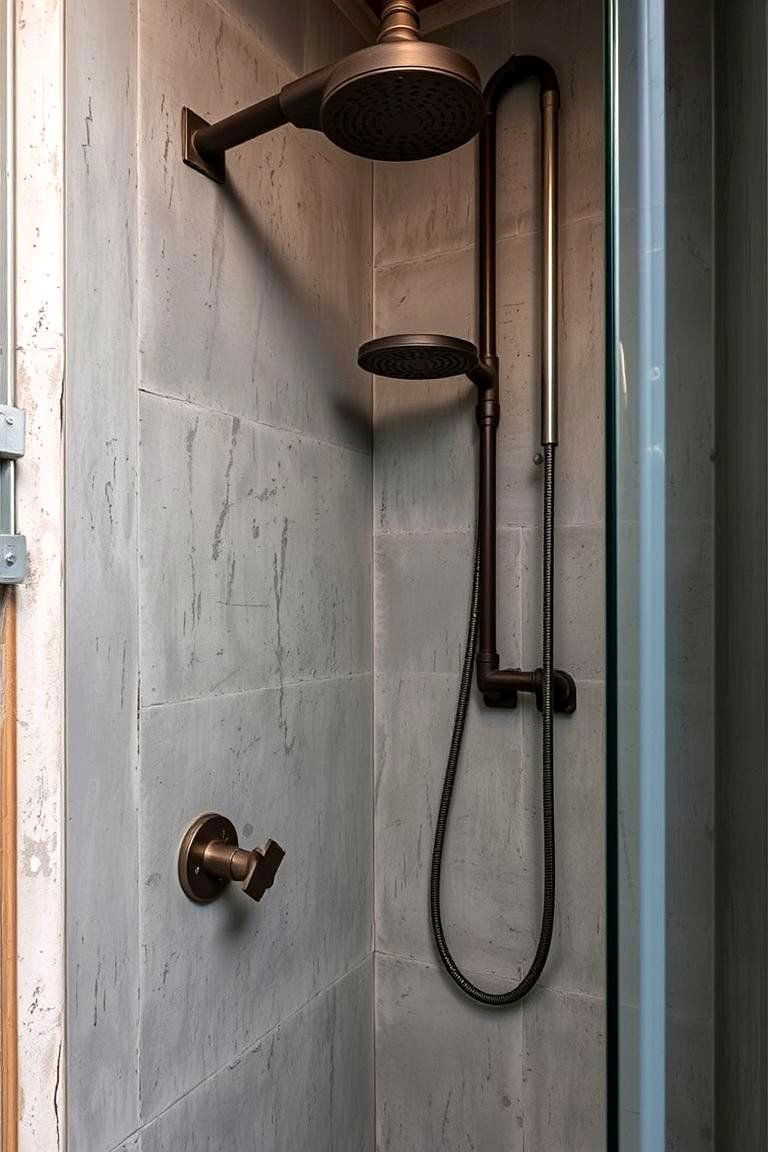 Industrial Style Shower - 24 Small Shower Ideas