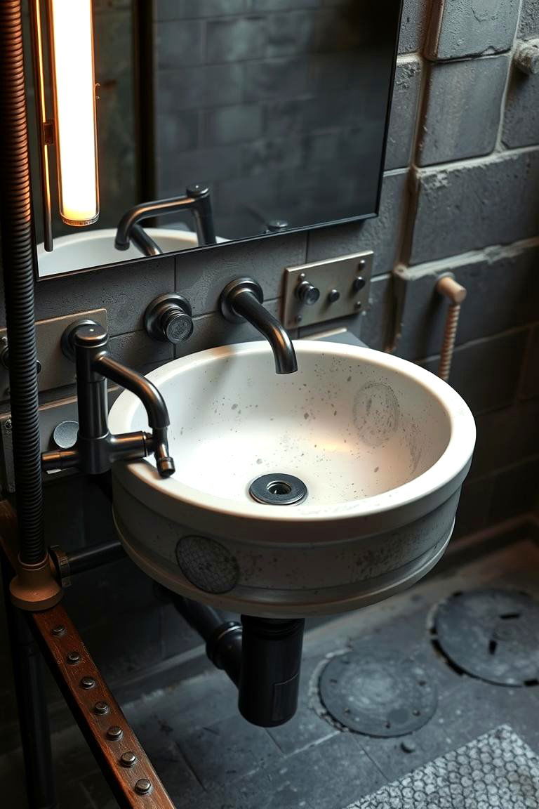 Industrial Style Sink - 24 Small Bathroom Sink Ideas