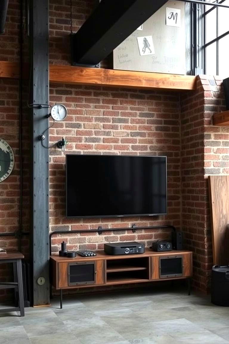 Industrial TV Wall - 24 Tv Wall Ideas