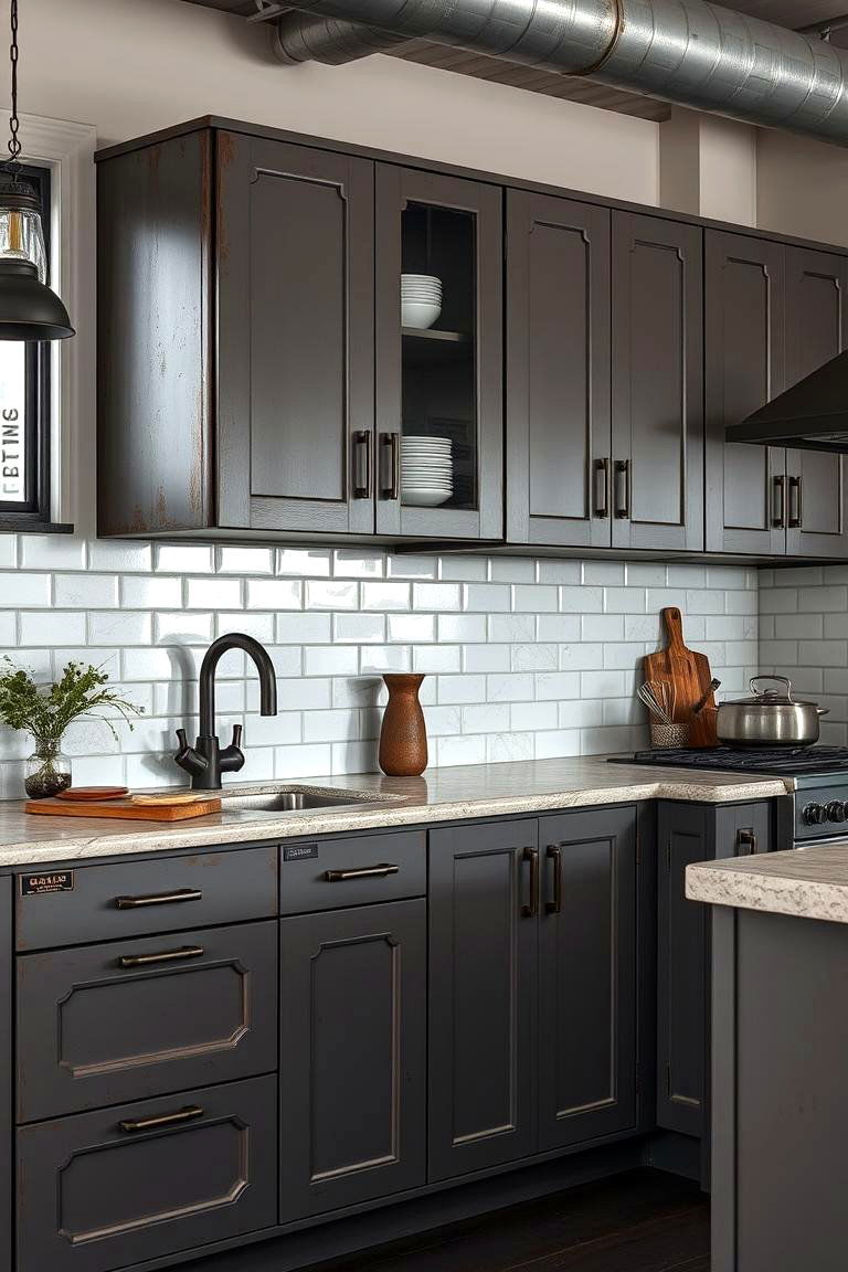 Industrial Taupe Kitchen Design - 24 Taupe Kitchen Cabinet Ideas