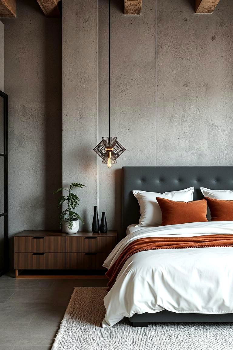 Industrial Touch with Rose Gold Elements - 24 Rose Gold Bedroom Ideas