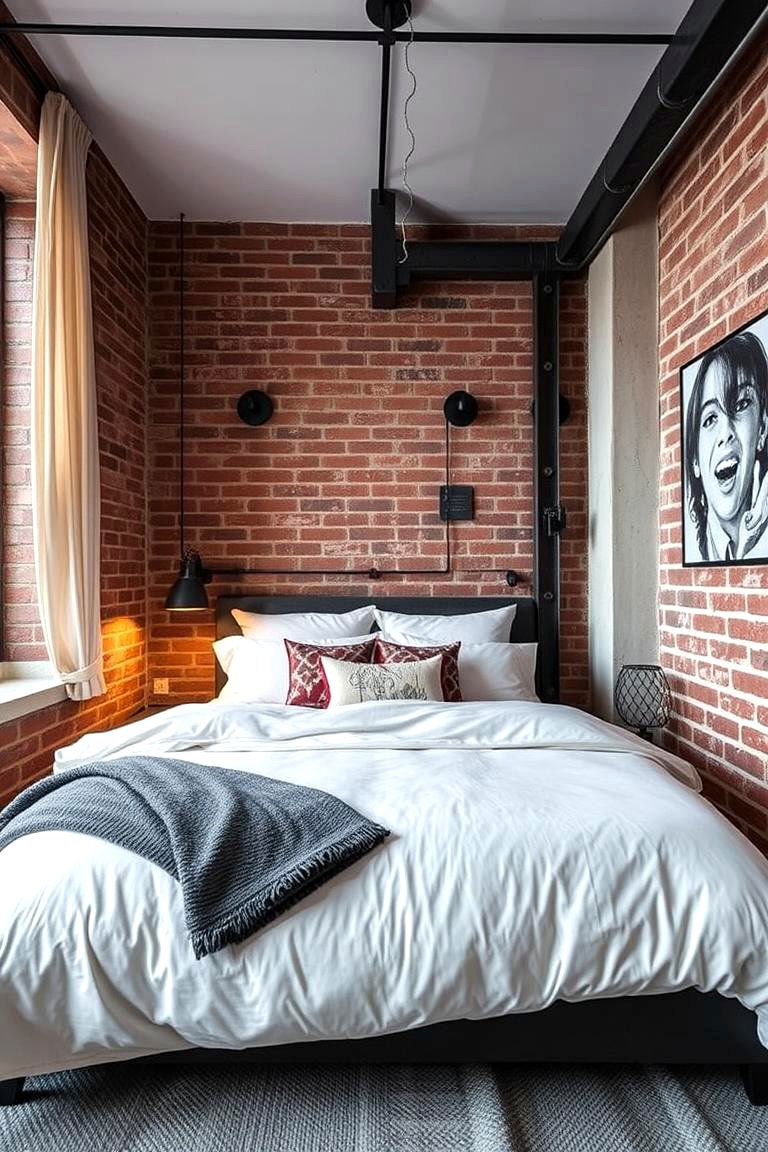 Industrial Touches with Warmth - 24 Eclectic Bedroom Ideas