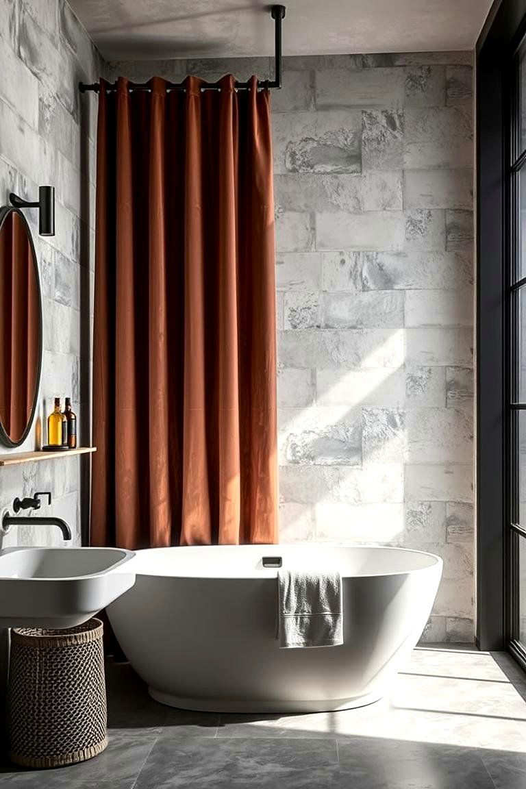 Industrial Urban Edge - 24 bathroom curtain ideas