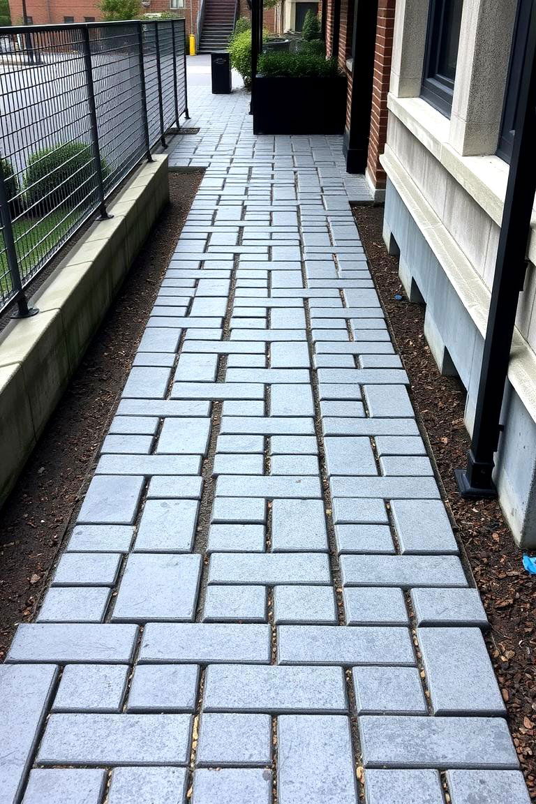 Industrial Urban Grey Paver Walkway - 24 Grey Paver Walkway Ideas