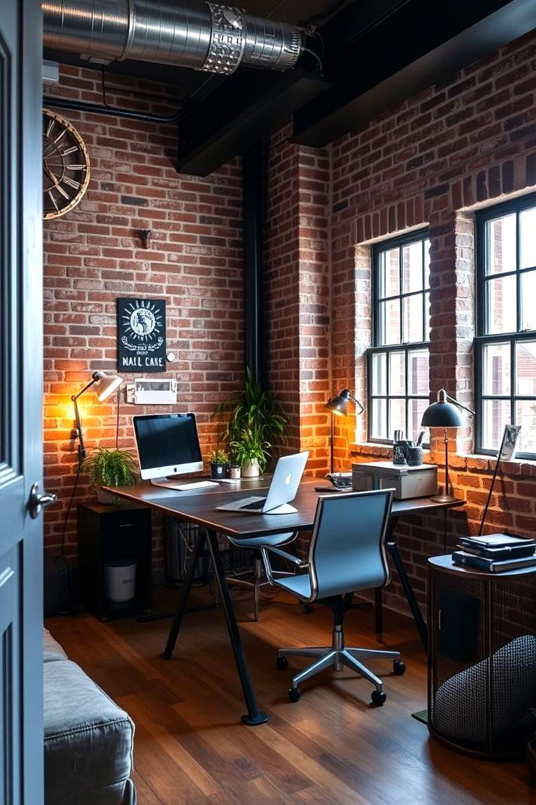 Industrial Vibes - 24 Modern Home Office Ideas