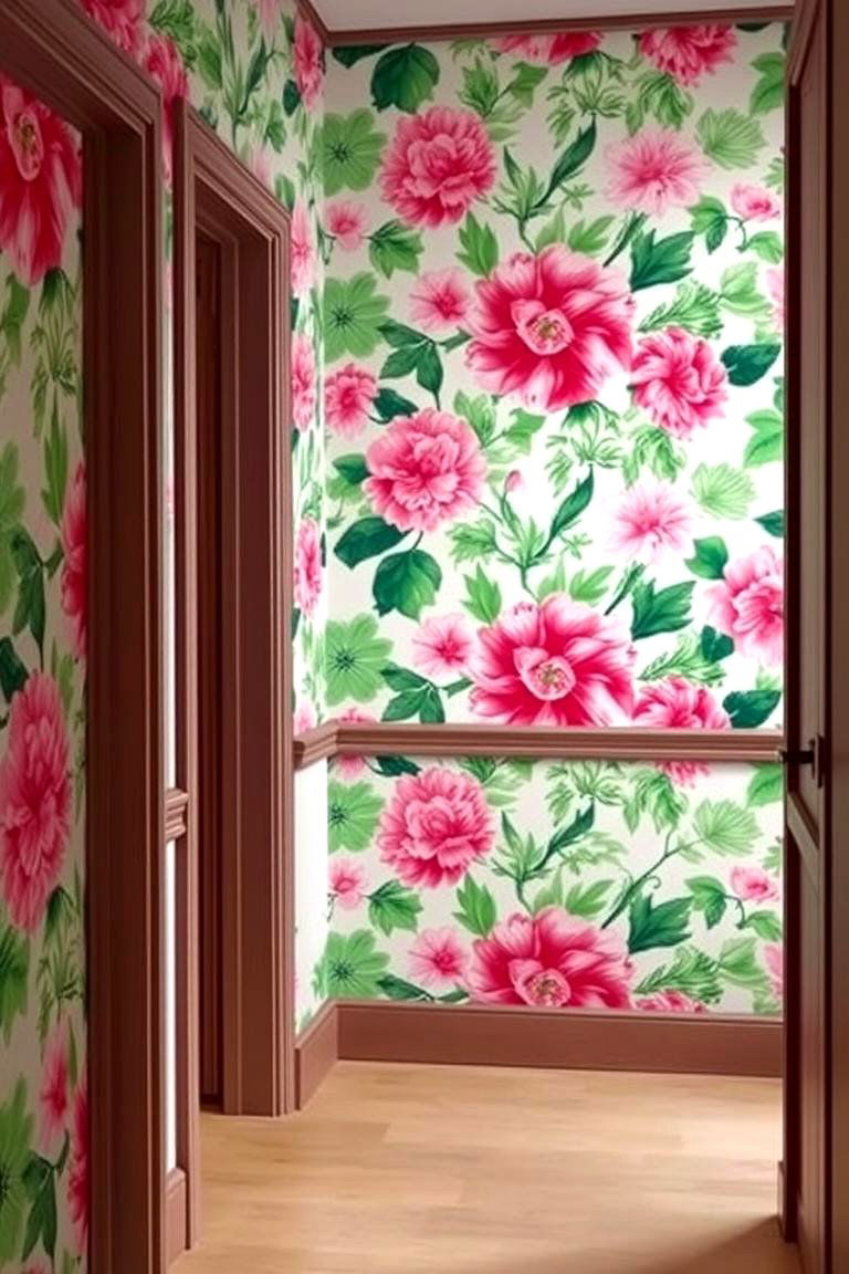 Infuse Personality with a Wallpaper Accent Wall - 24 Hallway Decor Ideas