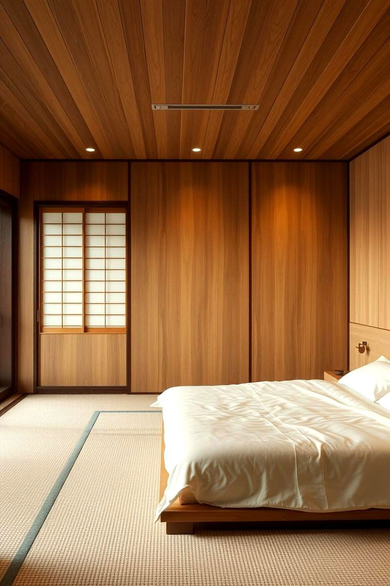 Infuse Warmth with Natural Wood Accents - 24 Japanese Bedroom Design Ideas