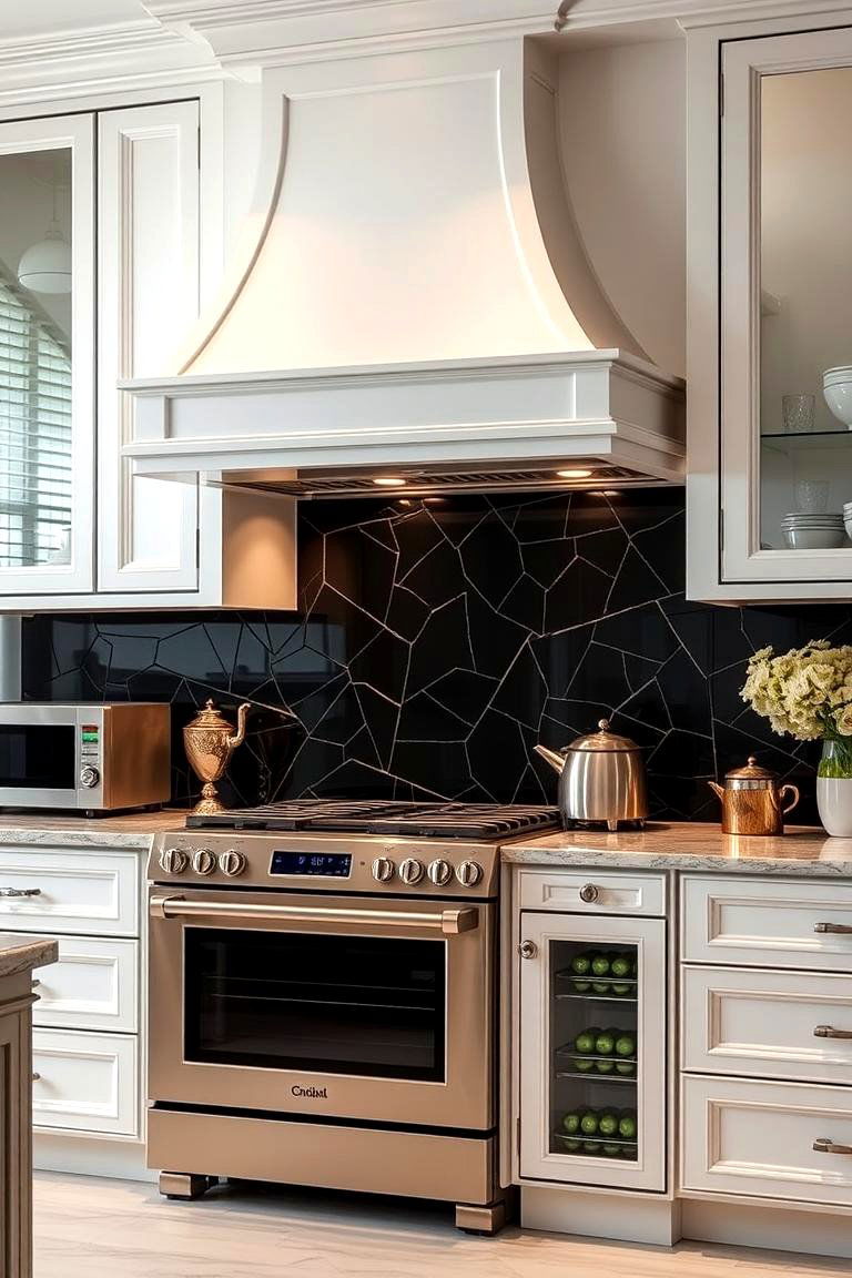 Infusing Luxury into Kitchens with Black Backsplash - 24 Kitchen With Black Backsplash