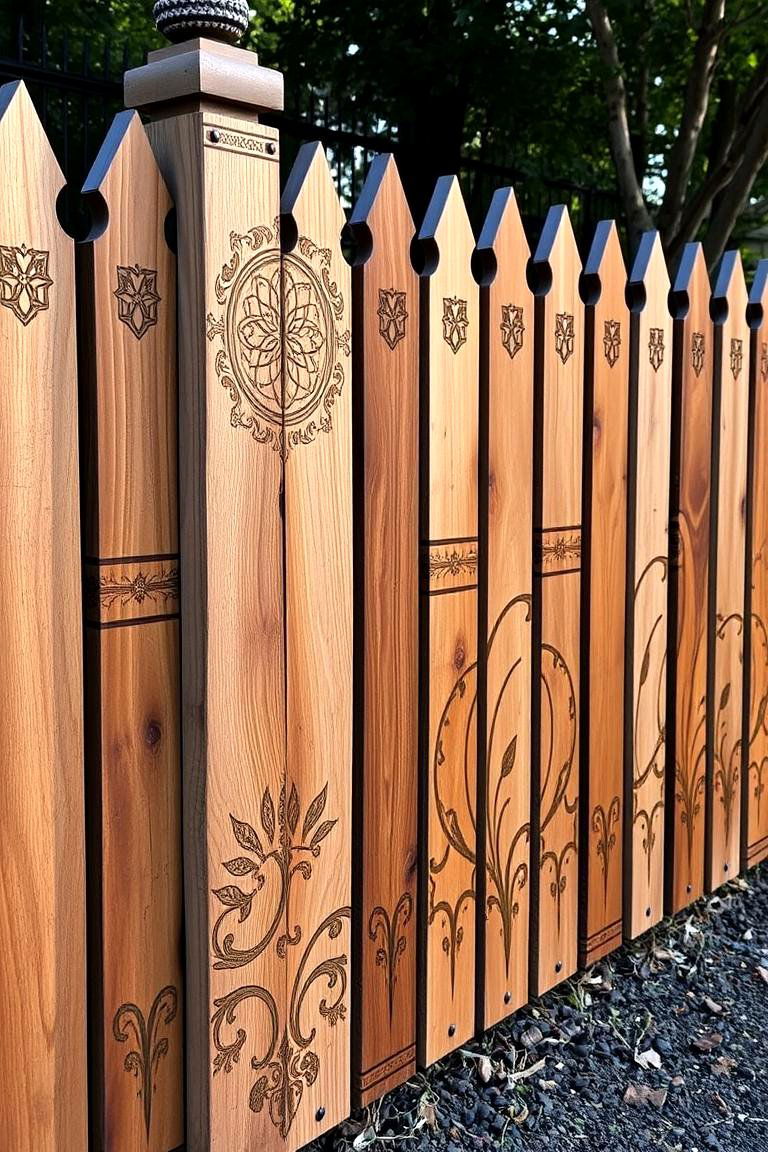 Inlaid Pattern Board on Board Fence - 24 Board on Board Fence Ideas