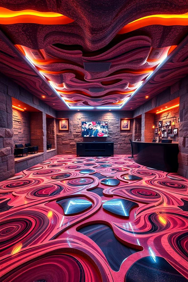 Innovative 3D Flooring Designs - 24 Man Cave Flooring Ideas