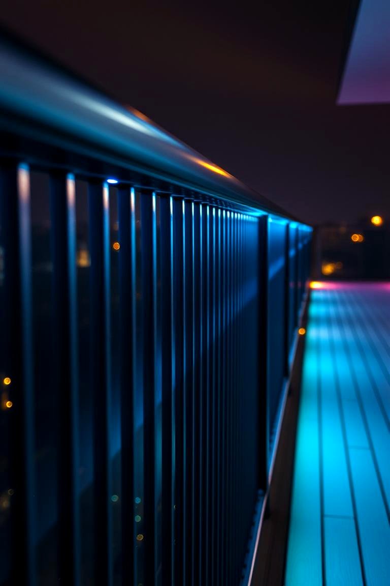 Innovative Black Railing with Integrated LED Lighting - 24 black deck railing ideas