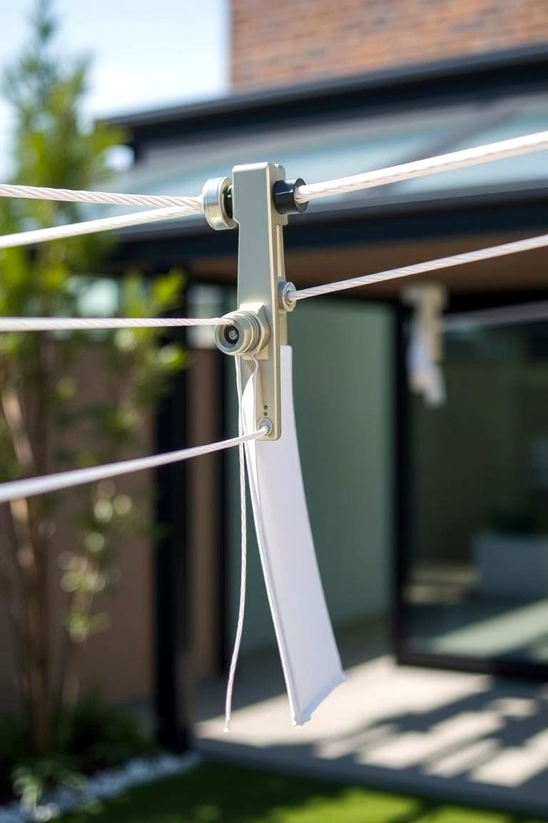 Innovative Clothesline with Retractable Mechanism - 24 Outdoor Clothesline Ideas