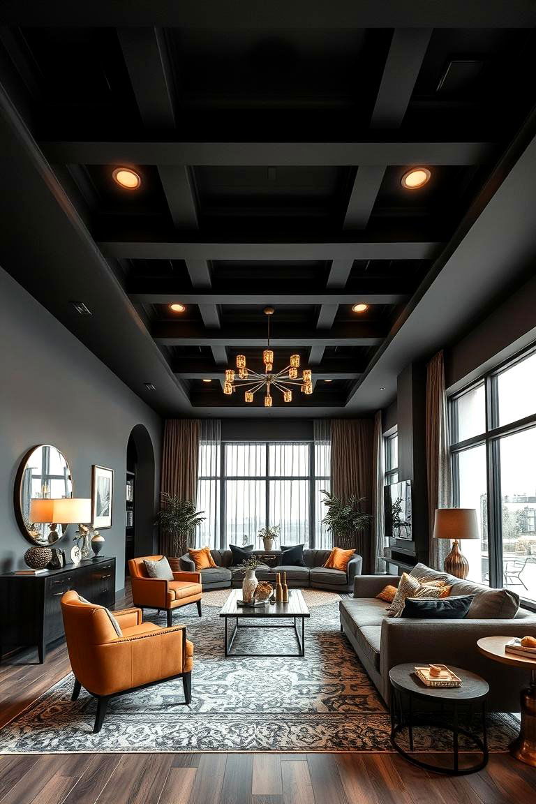 Innovative Design Statement - 24 Black Ceiling With Grey Walls