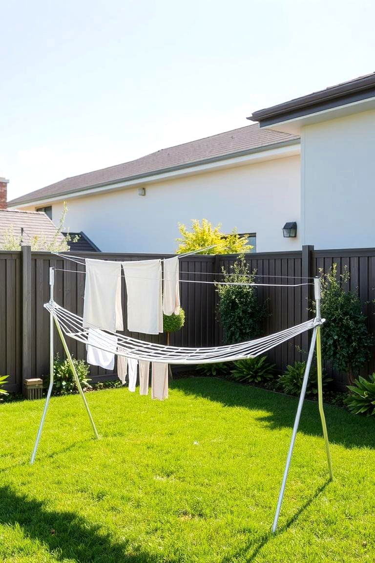 Innovative Folding Clothesline - 24 Outdoor Clothesline Ideas
