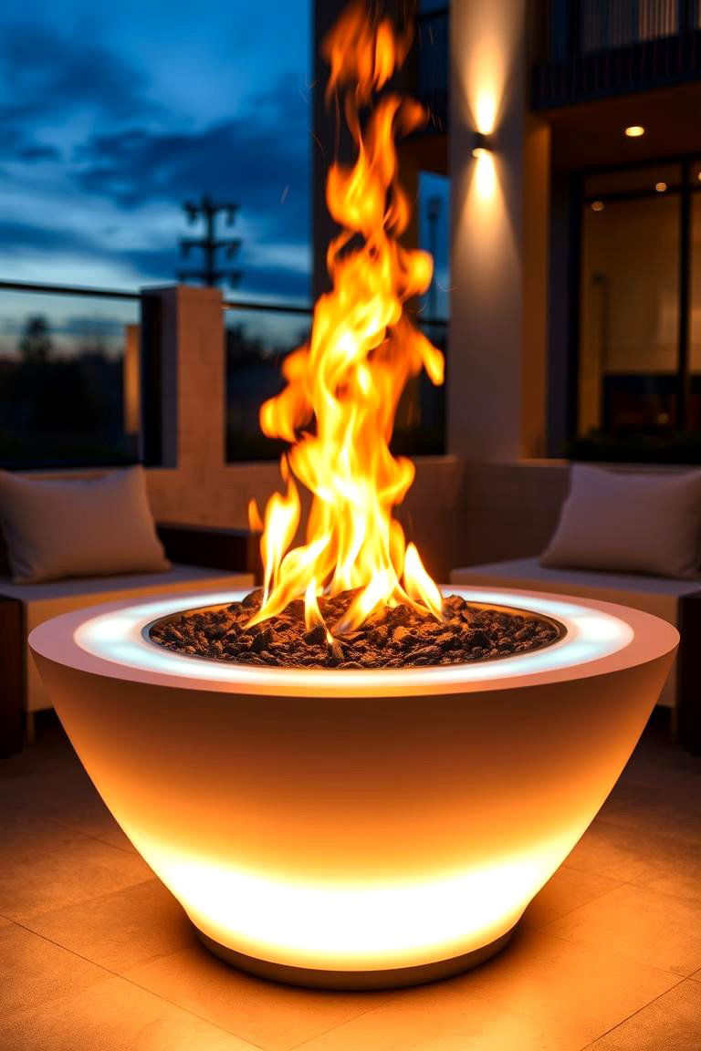 Innovative Integrated Lighting Sunken Fire Pit - 24 Sunken Fire Pit Ideas