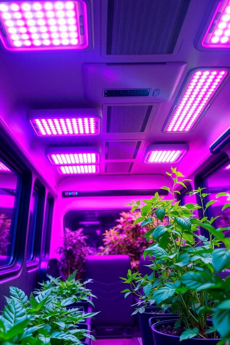 Innovative LED Grow Lights for Bus Greenhouse - 24 School Bus Greenhouse Ideas