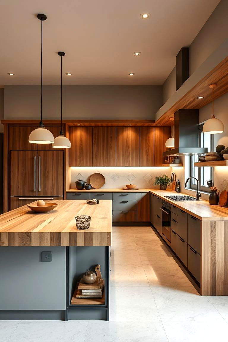 Innovative Layout Integration - 24 Kitchens With Butcher Block Countertops